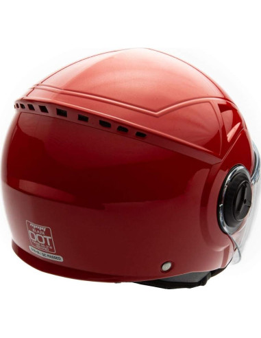 Casco MMG 28 Motocicleta Abierto Rojo Grande DOT