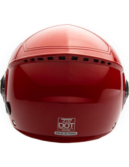 Casco MMG 28 Motocicleta Abierto Rojo Grande DOT