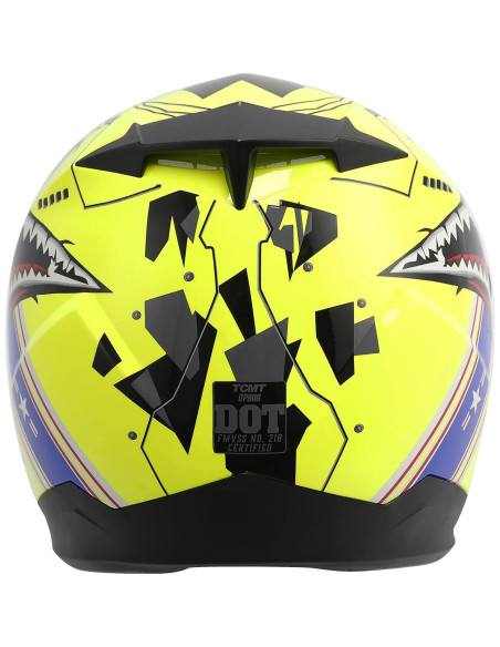 Casco de Motocicleta TCT-MOTORPARTS Amarillo Tiburón XX-Large