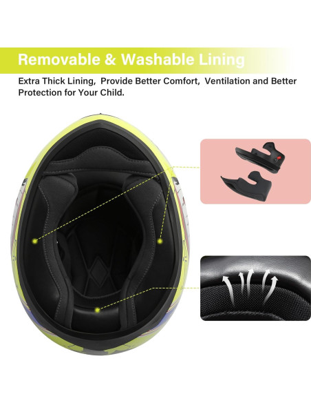 Casco de Motocicleta TCT-MOTORPARTS Amarillo Tiburón XX-Large