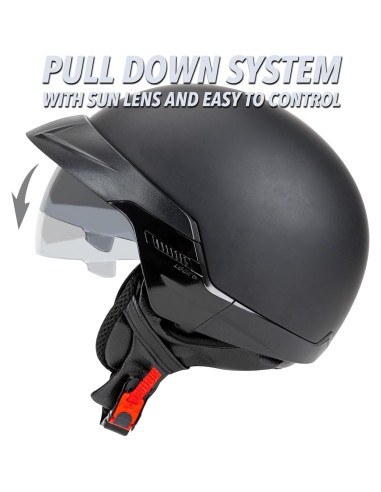 Casco Abierto Cartman para Motocicleta con Visera Solar, Grande