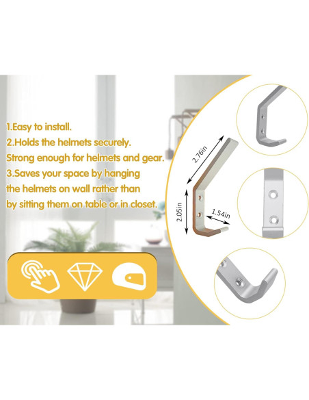 Soporte para Casco de Motocicleta Deloky - 4 Ganchos Pared