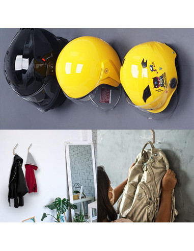 Soporte para Casco de Motocicleta Deloky - 4 Ganchos Pared