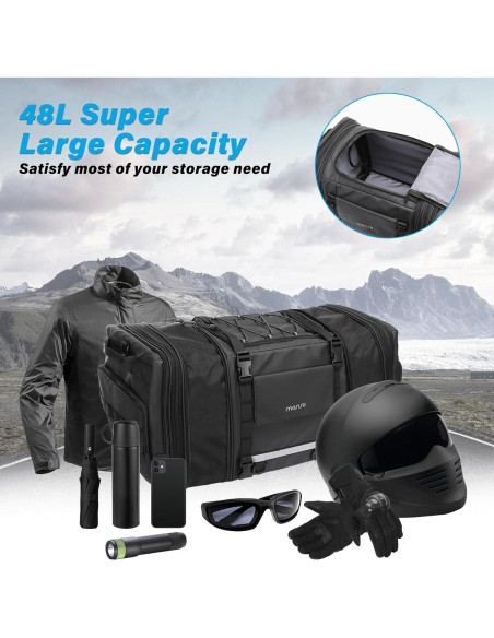 Bolsa de Cola para Motocicleta MOSISO Expandible 32L-48L