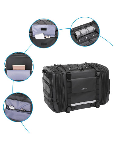 Bolsa de Cola para Motocicleta MOSISO Expandible 32L-48L