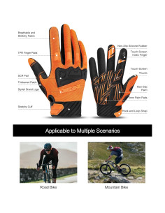 Guantes de Ciclismo INBIKE Naranja Grande con Protección 2