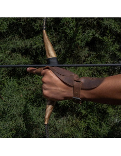 Guante de Arquería Valhalla Gear Talla Única Cuero Marrón 2