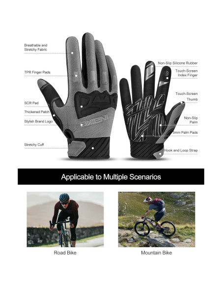 Guantes de Ciclismo INBIKE para Hombre Transpirables y Almohadillados