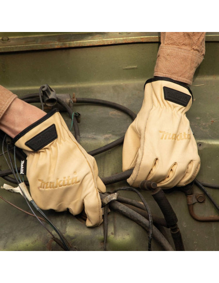 Guantes de Conductor Makita T-04195 de Cuero Genuino