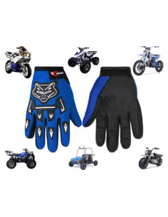 Guantes de Ciclismo AZULES MRS para Niños 18 cm Transpirables
