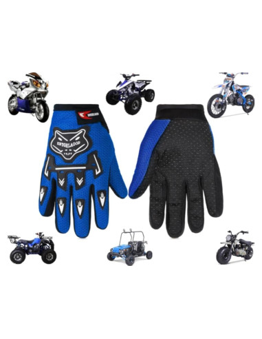 Guantes de Ciclismo AZULES MRS para Niños 18 cm Transpirables