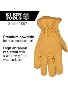 Guantes de Trabajo Klein Tools 60604 Cuero Vacuno Grande 2