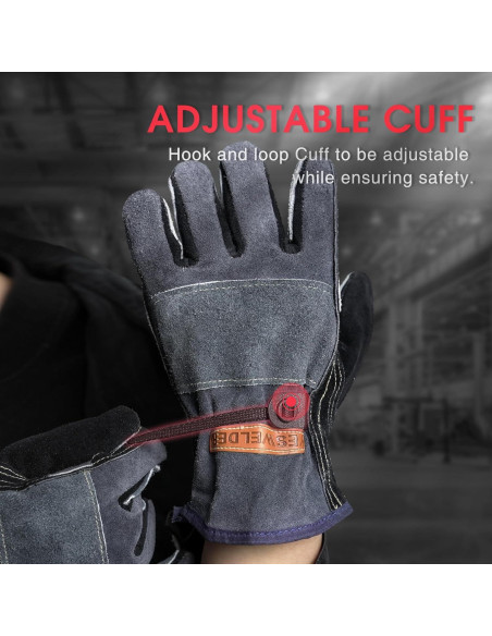 Guantes de Trabajo Yeswelder de Cuero Reforzados L