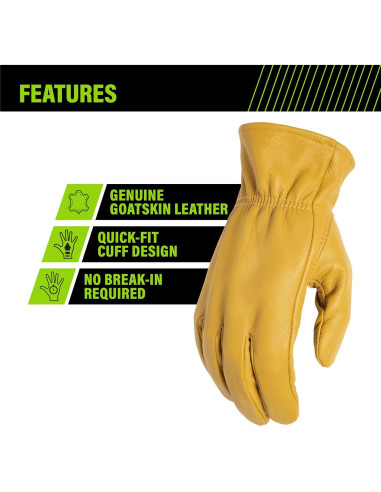Guantes de trabajo AWP de cuero de cabra X-Large marrón