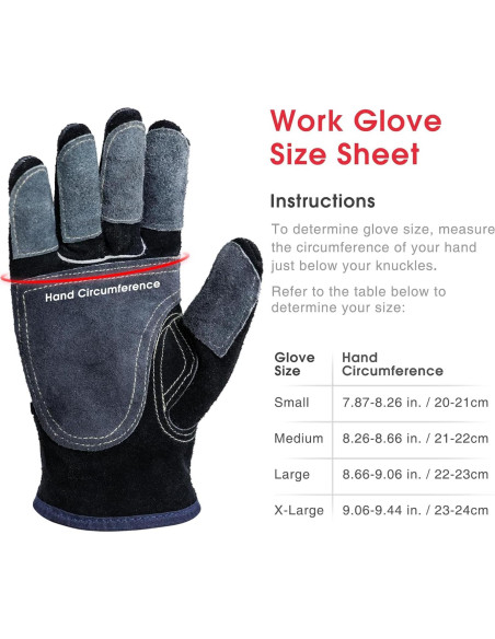 Guantes de Trabajo Yeswelder de Cuero Reforzados L