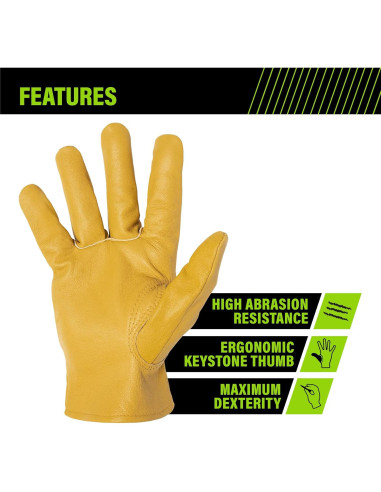 Guantes de trabajo AWP de cuero de cabra X-Large marrón