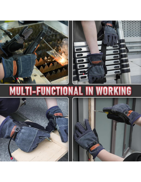 Guantes de Trabajo Yeswelder de Cuero Reforzados L