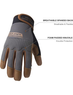 Guantes de Trabajo HLDD HANDLANDY Medianos de Cuero Marrón 2