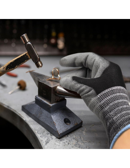 Guantes de Trabajo KAYGO PU 12 Pares Nylon Transpirables