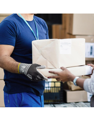 Guantes de Trabajo KAYGO PU 12 Pares Nylon Transpirables