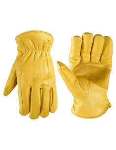 Guantes de Trabajo Wells Lamont 1108L Cuero Aislados Amarillo