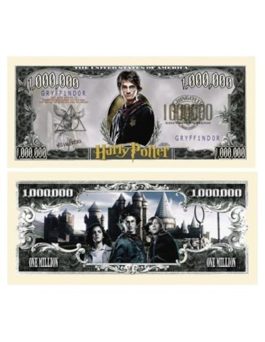 Paquete de 5 Billetes de un Millón Harry Potter - Recuerdos
