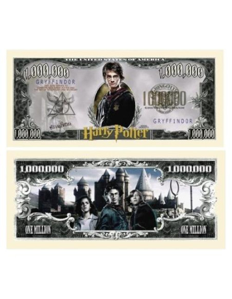 Paquete de 5 Billetes de un Millón Harry Potter - Recuerdos