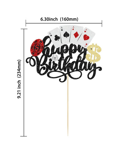 Toppers de Cupcake de Casino Ephlyn 25 Piezas Decorativos