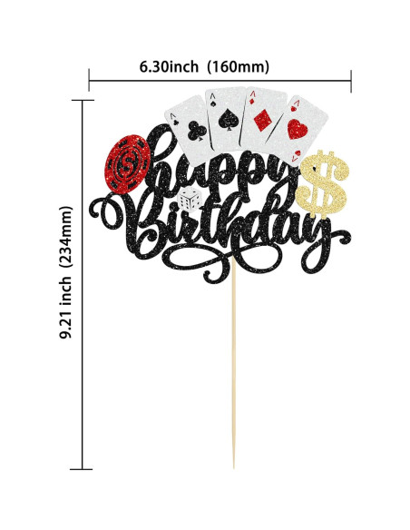 Toppers de Cupcake de Casino Ephlyn 25 Piezas Decorativos