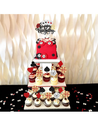 Toppers de Cupcake de Casino Ephlyn 25 Piezas Decorativos