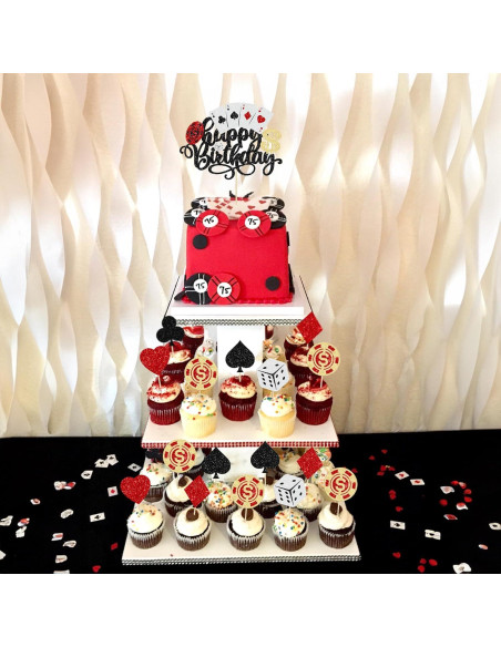 Toppers de Cupcake de Casino Ephlyn 25 Piezas Decorativos