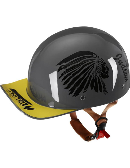 Casco de motocicleta Woljay Jr108 gris indio XX-Large