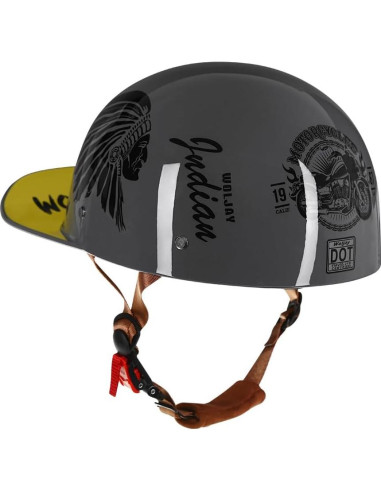 Casco de motocicleta Woljay Jr108 gris indio XX-Large