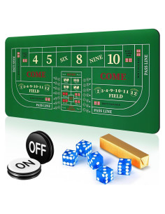 Juego de Mesa de Craps Leyndo con Tapete 177,8x88,9 cm