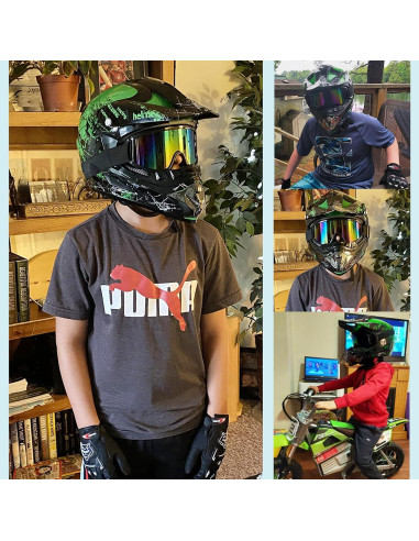 Casco de Motocross SanQing Verde Pequeño Aprobado por DOT