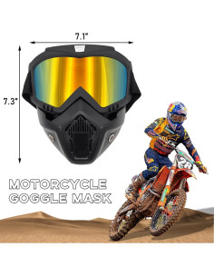 Gafas de Motocicleta Povtii con Máscara Facial Removible 2
