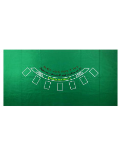 Fieltro para Mesa de Blackjack YH Poker 90x180 cm Verde