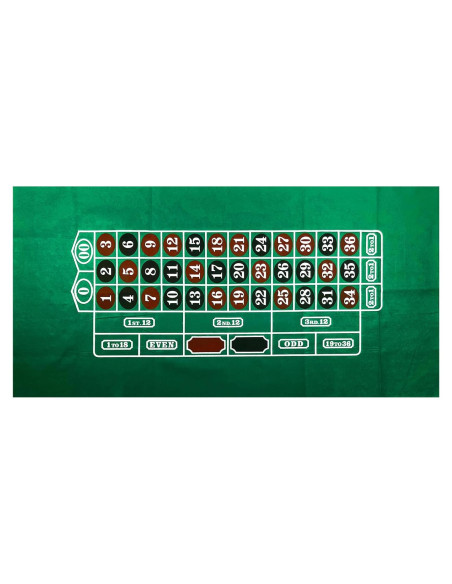 Fieltro de Mesa de Ruleta YH Poker 90x180 cm Verde