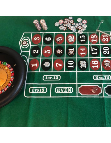 Fieltro de Mesa de Ruleta YH Poker 90x180 cm Verde
