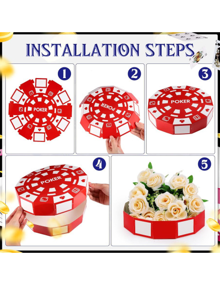 Cajas de Decoración de Fichas de Casino Silipull 6 Piezas