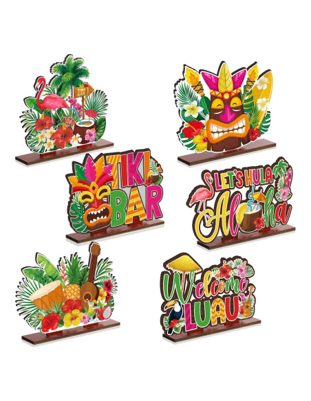 Decoraciones de Fiesta Luau Juexica 6 Pcs Tiki Aloha Decoraciones de Fiesta Luau Juexica 6 Pcs Tiki Aloha