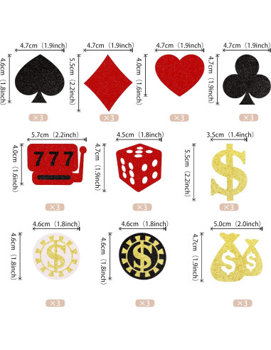 30 Decoraciones para Cupcakes de Casino - ZHUOWEISM