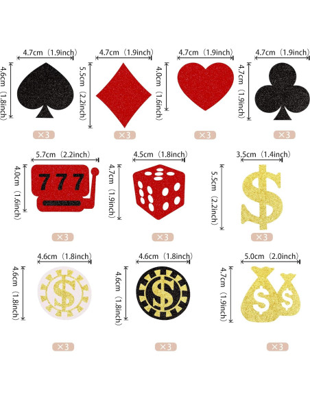 30 Decoraciones para Cupcakes de Casino - ZHUOWEISM