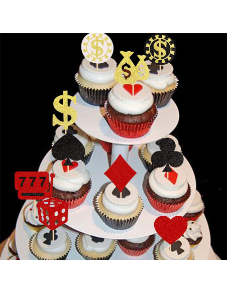 30 Decoraciones para Cupcakes de Casino - ZHUOWEISM