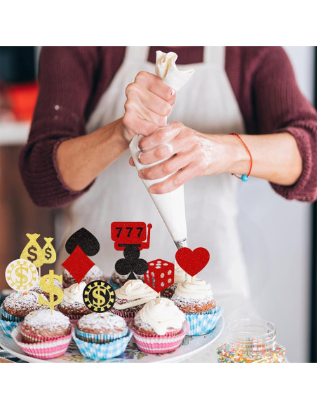 30 Decoraciones para Cupcakes de Casino - ZHUOWEISM