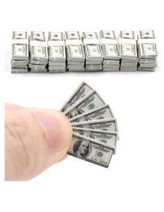 500 Billetes de 100 Dólares Miniatura para Casa de Muñecas