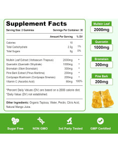 Gomitas de Mullein Vazatisi 60ct - Apoyo Pulmonar Mango 2