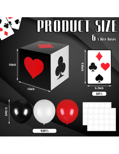 Juego de Decoraciones para Fiesta de Casino 60 Piezas