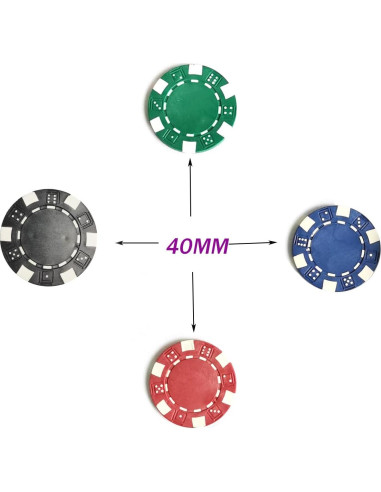 Fichas de Póker Seetooogames 100 Piezas 11.5g 4 Colores