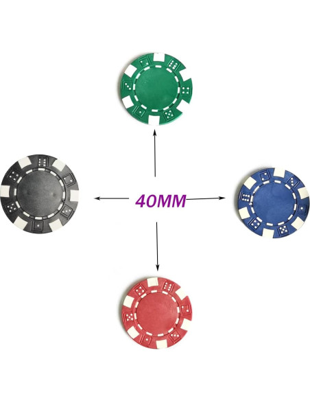 Fichas de Póker Seetooogames 100 Piezas 11.5g 4 Colores